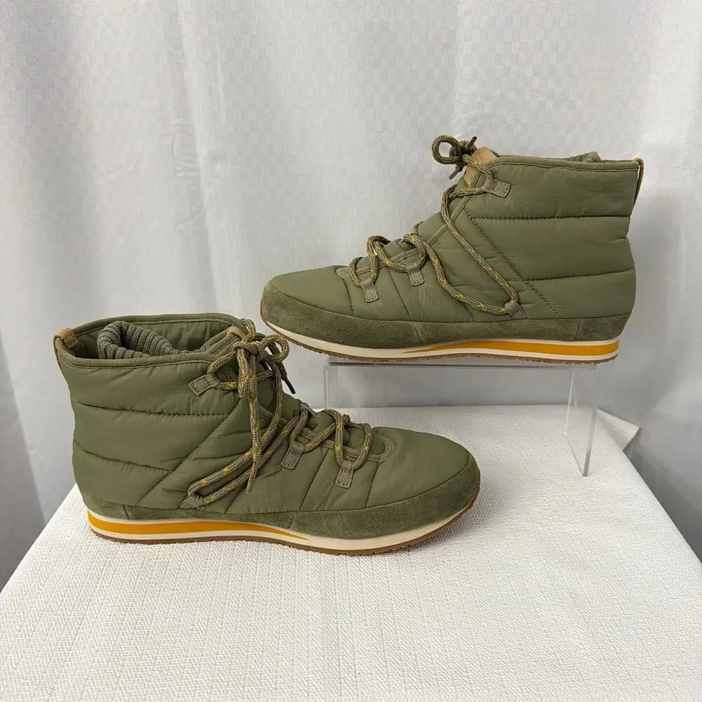 Teva Ember Boots Mens Size 12 Lace Up Winter Quilted Olive Green